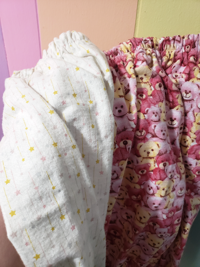 Teddy Bear Falling Star Flannel Split Bloomers