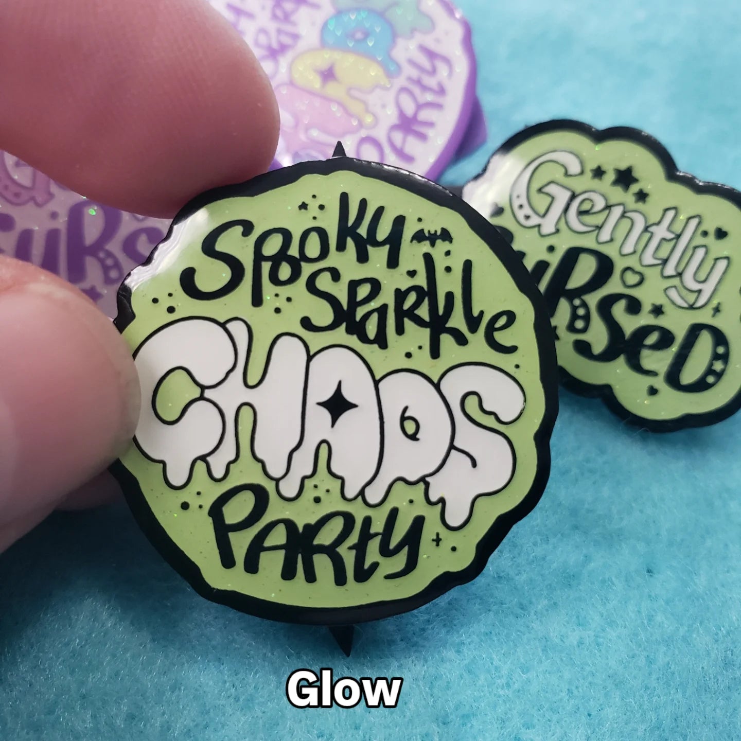 Spooky Sparkle CHAOS Party Enamel Pins