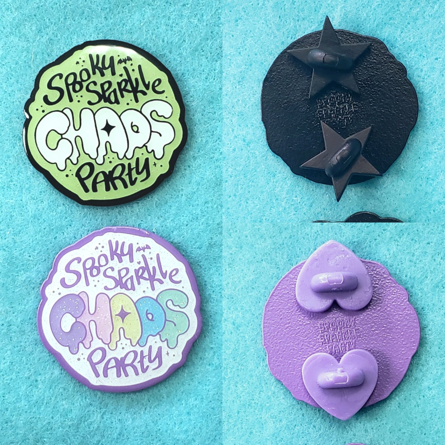 Spooky Sparkle CHAOS Party Enamel Pins