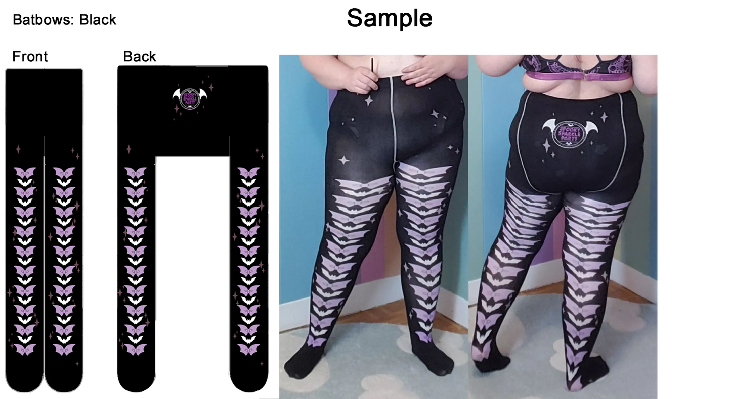 Tights: Batbows Black