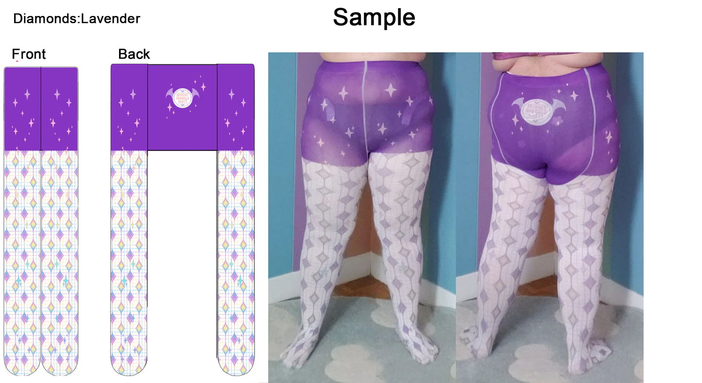 Tights: Diamonds Lavender