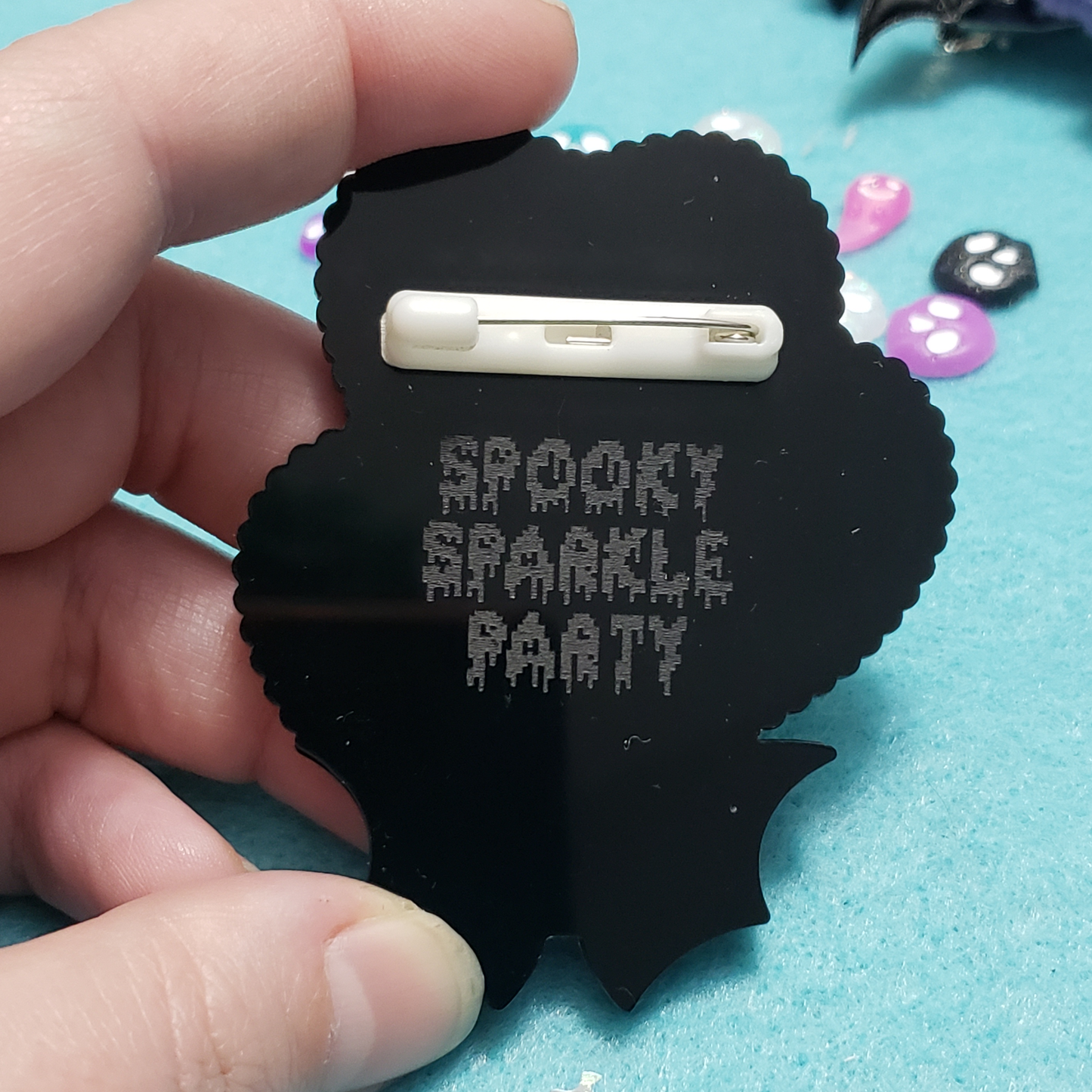 Bat Heart Balloon Acrylic Pin