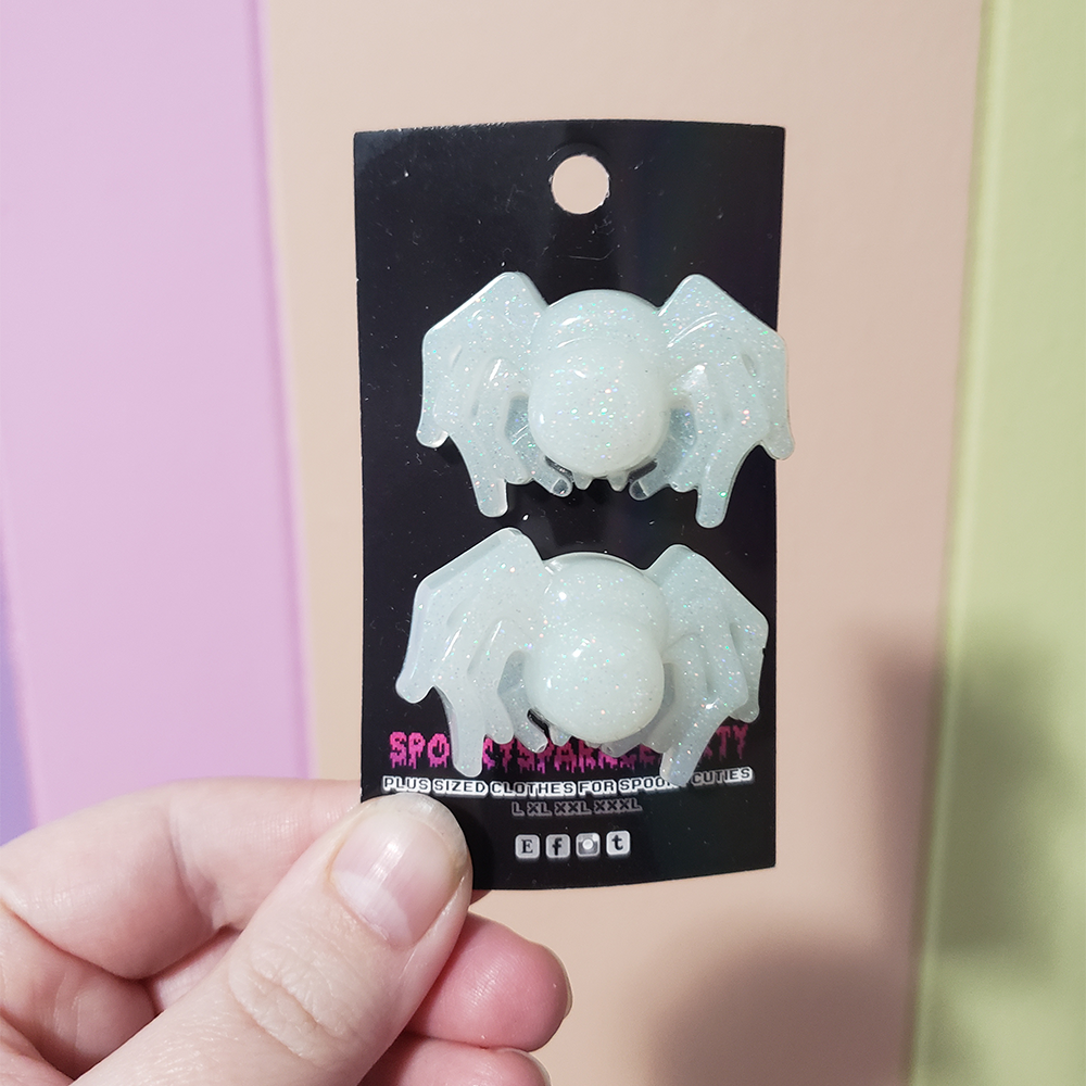 One pair Aqua Glow spider clips