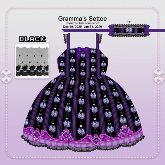 Pre-order Gramma's Settee JSK Black