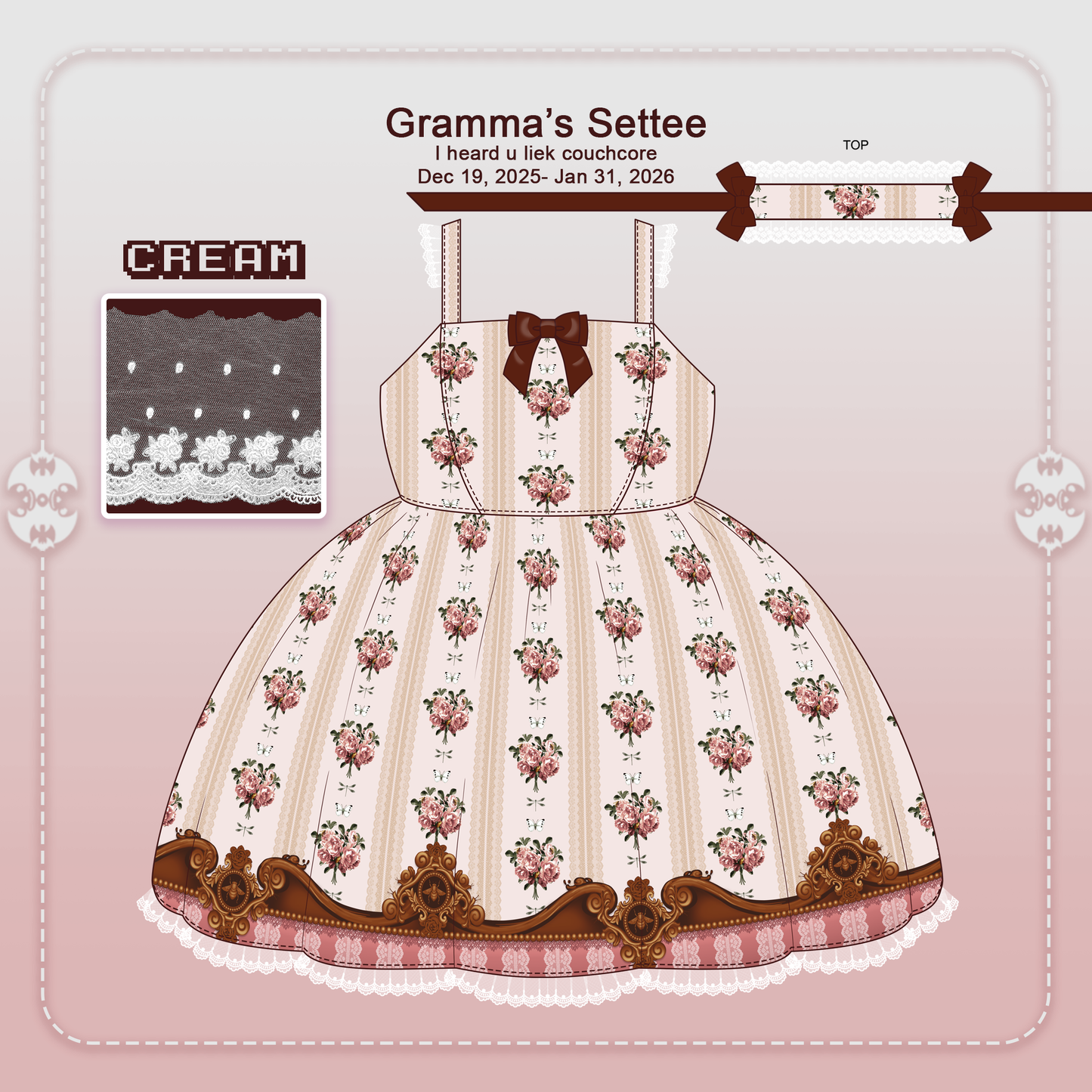 Pre-order Gramma's Settee JSK Cream