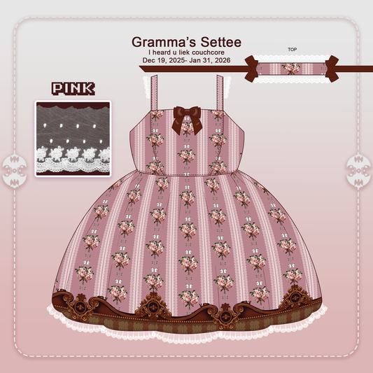 Pre-order Gramma's Settee JSK Pink