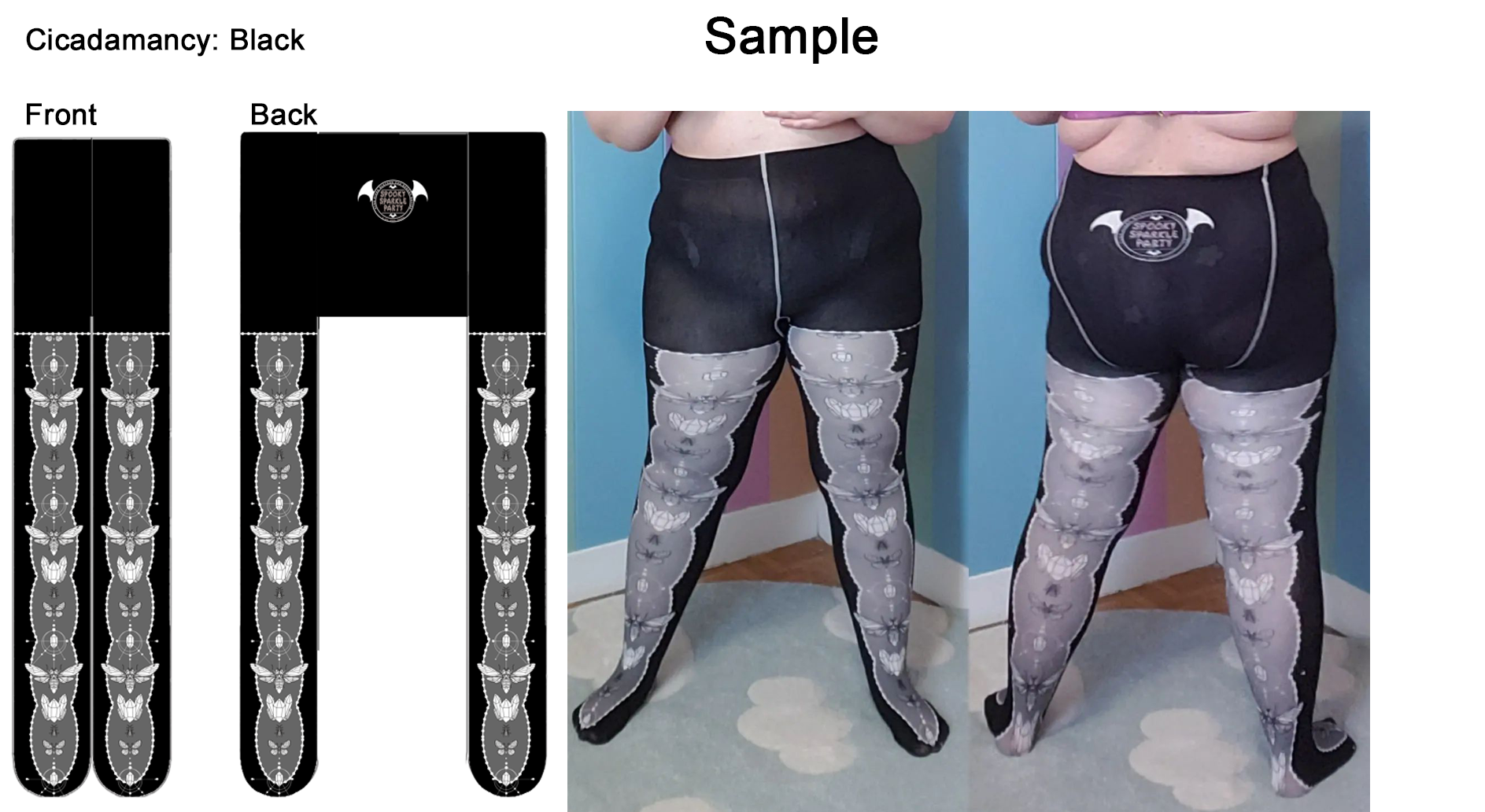 Adamancy Tights: Cicadamancy Black – spookysparkleparty