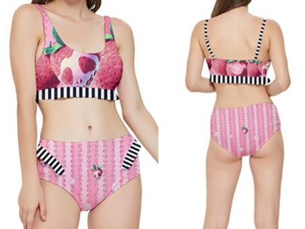 MTO Die Chromaberry Pink Two Piece Swimsuit up to 5XL