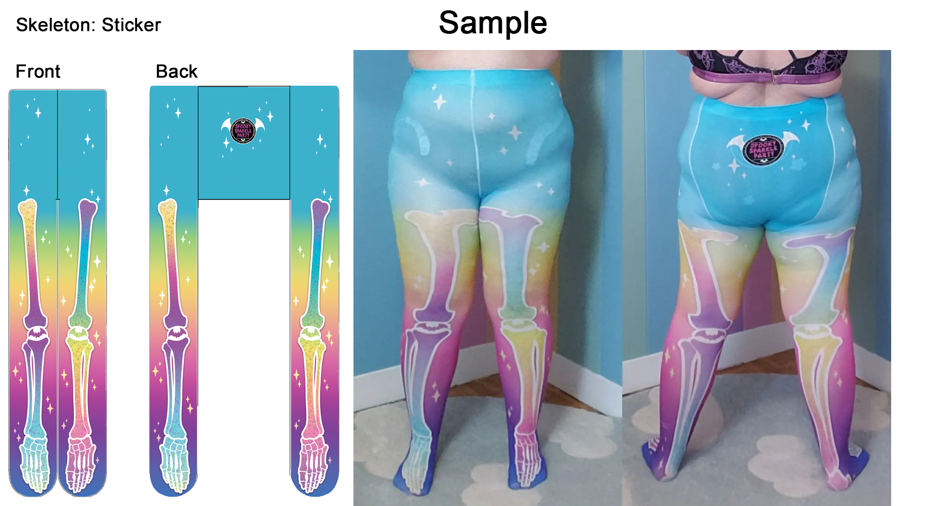 Tights: Skeleton Sticker – spookysparkleparty