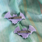 One pair lavender bat clips