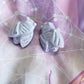 One pair lavender cicada clips